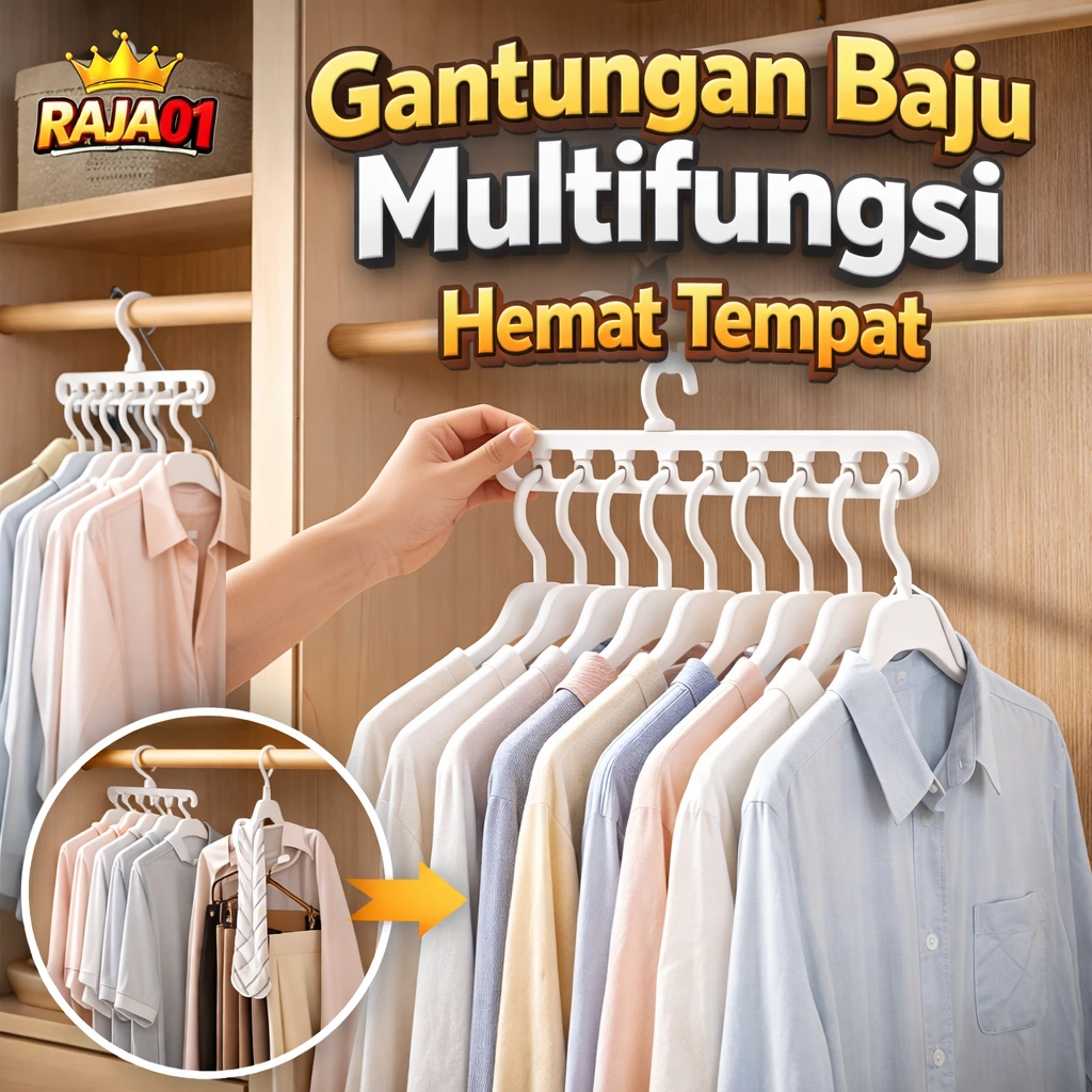 RAJA01: Gantungan Baju Multifungsi Hemat Tempat